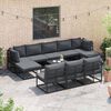 vidaXL Ensemble de canap&eacute; de jardin avec coussin 11 pcs Noir Aluminium