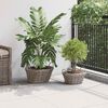 vidaXL Panier de Plante avec stockage 2 pcs Gris Rattan Lacak