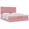 vidaXL Cadre de lit ottoman avec matelas rose 200x200 cm velours