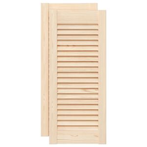 vidaXL Portes d'armoire &agrave; persiennes 2pcs 69x29,5cm bois de pin massif