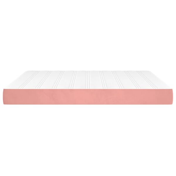 vidaXL Matelas de lit à ressorts ensachés Rose 180x200x20 cm Velours