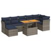 vidaXL Salon de jardin 8 pcs avec coussins gris r&eacute;sine tress&eacute;e