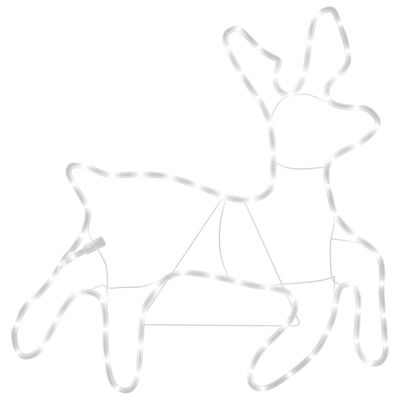 vidaXL Figure de renne de Noël avec 72 LED Blanc chaud 57x55x4,5 cm