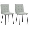 vidaXL Chaises &agrave; manger lot de 2 Gris clair Velours