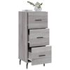 vidaXL Buffet Sonoma gris 34,5x34x90 cm Bois d'ing&eacute;nierie