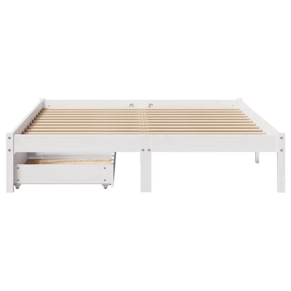 vidaXL Cadre de lit sans matelas blanc 120x190 cm bois de pin massif