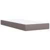 vidaXL Sommier &agrave; lattes de lit avec matelas Taupe 90x200 cm Tissu