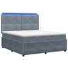 vidaXL Lit boxspring LED avec matelas Gris fonc&eacute; 160 x 200 cm Velours