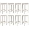 vidaXL Ensemble de bar de jardin 9 pcs blanc bois de pin massif