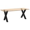 vidaXL Pieds de table à manger en forme de X, 2 pièces, noir, 70 x (72-73) cm, acier