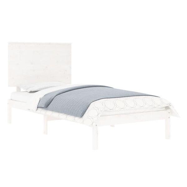 vidaXL Cadre de lit sans matelas blanc 90x190 cm bois massif