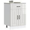 vidaXL Armoire de cuisine Lucca blanc brillant bois ing&eacute;nierie