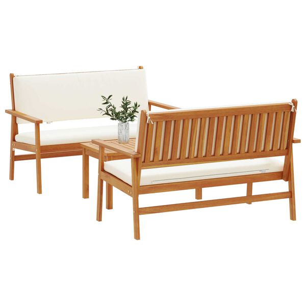 vidaXL Ensemble de canap&eacute; de jardin 3 pcs Marron 120 x 65,5 x 79 cm