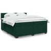 vidaXL Sommier &agrave; lattes de lit et matelas Vert fonc&eacute; 200x200cm Velours