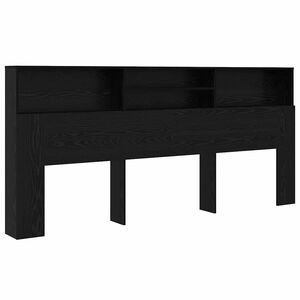 vidaXL Cabinet de Tête de Lit Chêne noir 220 x 19 x 101.5 cm