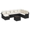 vidaXL Ensemble de canap&eacute; de jardin 9 pc Noir polyrotin
