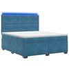 vidaXL Lit boxspring avec matelas Bleu 140 x 200 cm Velours