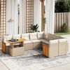 vidaXL Salon de jardin avec coussins 10 pcs beige r&eacute;sine tress&eacute;e
