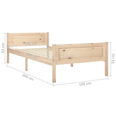 vidaXL Cadre de lit sans matelas bois massif de pin 100x200 cm