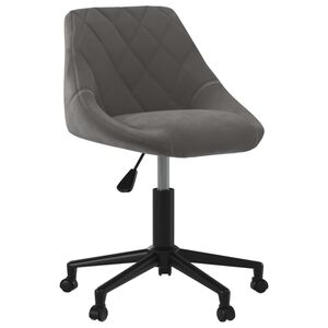 vidaXL Chaise pivotante de salle &agrave; manger Gris fonc&eacute; Velours