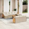 vidaXL Salon de jardin 11 pcs avec coussins beige r&eacute;sine tress&eacute;e