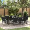 vidaXL Ensemble de salle &agrave; manger pour jardin 9 pcs Noir Poly rotin