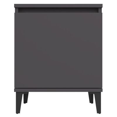 vidaXL Tables de chevet avec pieds en métal gris 40x30x50 cm
