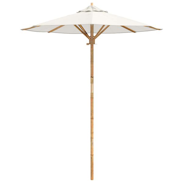 vidaXL Parasol de jardin Blanc cr&egrave;me &Oslash; 270 x 260 cm Bambou