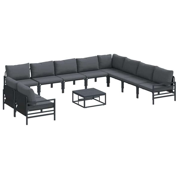 vidaXL Ensemble de canapé de jardin Anthracite Acier