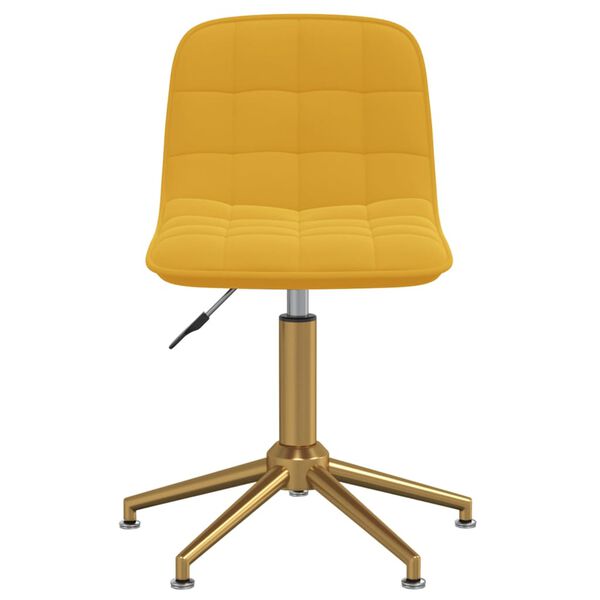 vidaXL Chaises &agrave; manger pivotantes lot de 4 jaune moutarde velours