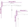 vidaXL Parasol de jardin Noir 294 x 150 x 223 cm Polyester et Acier