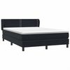 vidaXL Sommier &agrave; lattes de lit avec matelas noir 140x210 cm velours