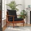 vidaXL Fauteuil noir cuir véritable et bois d'acacia solide