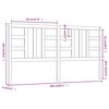 vidaXL Tête de lit Gris 206x4x100 cm Bois massif de pin