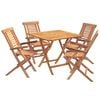 vidaXL Ensemble bistro de jardin pliant 5 pi&egrave;ces Naturel