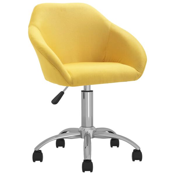 vidaXL Chaises pivotantes &agrave; manger lot de 6 jaune tissu