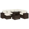 vidaXL Salon de jardin 8 pcs avec coussins marron r&eacute;sine tress&eacute;e