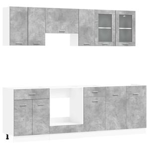 vidaXL Unit&eacute; de cuisine Lyon 8 pcs Bois d'ing&eacute;nierie