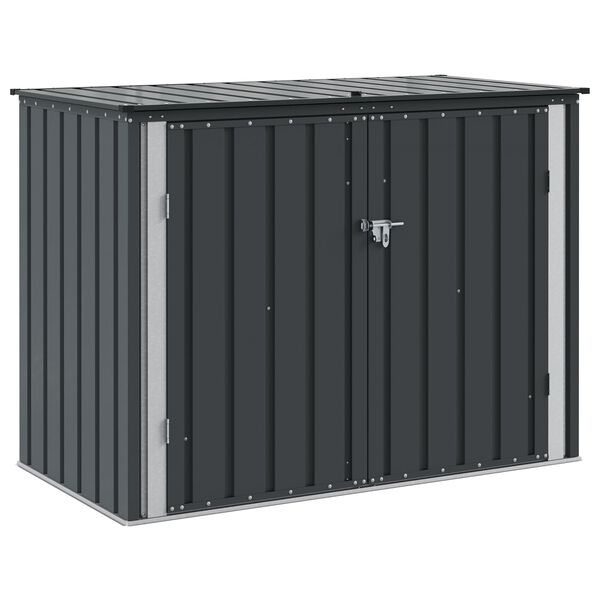 vidaXL Bo&icirc;te de Rangement de Jardin Noir 151,5 x 82 x 110,5 cm Acier