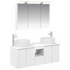 vidaXL Ensemble d'armoire de salle de bain 4 pcs Blanc