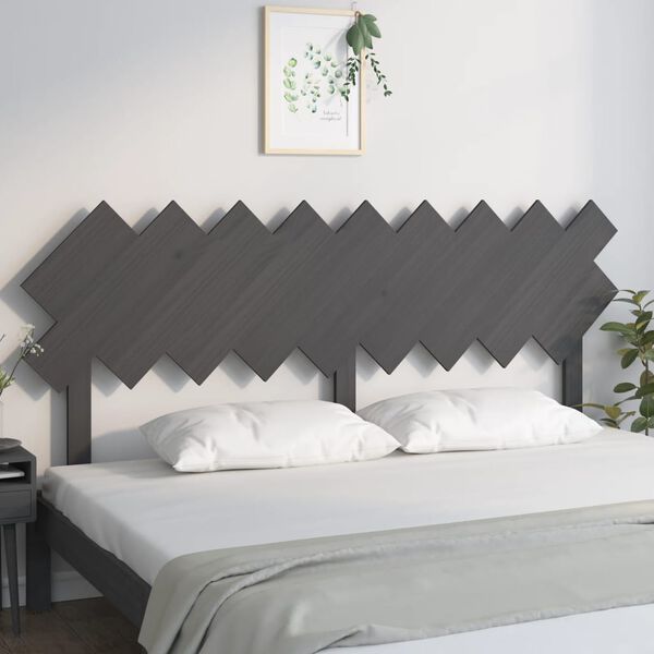 vidaXL T&ecirc;te de lit Gris 178x3x80,5 cm Bois massif de pin