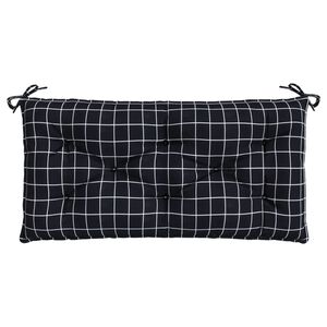 vidaXL Coussin de banc de jardin carreaux noir 110x50x7 cm tissu