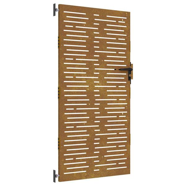 vidaXL Portail de jardin 85x200 cm acier corten conception de carr&eacute;