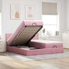 vidaXL Cadre de lit ottoman avec matelas rose 200x200 cm velours