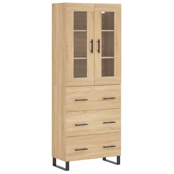vidaXL Buffet haut Ch&ecirc;ne sonoma 69,5x34x180 cm Bois d'ing&eacute;nierie
