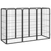 vidaXL Parc pour chien 8 panneaux Noir 50x100cm Acier enduit de poudre