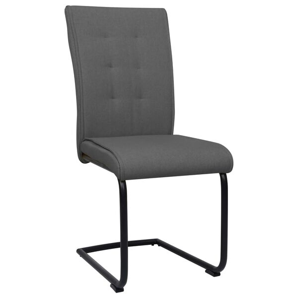 vidaXL Chaises &agrave; manger cantilever lot de 2 gris fonc&eacute; tissu