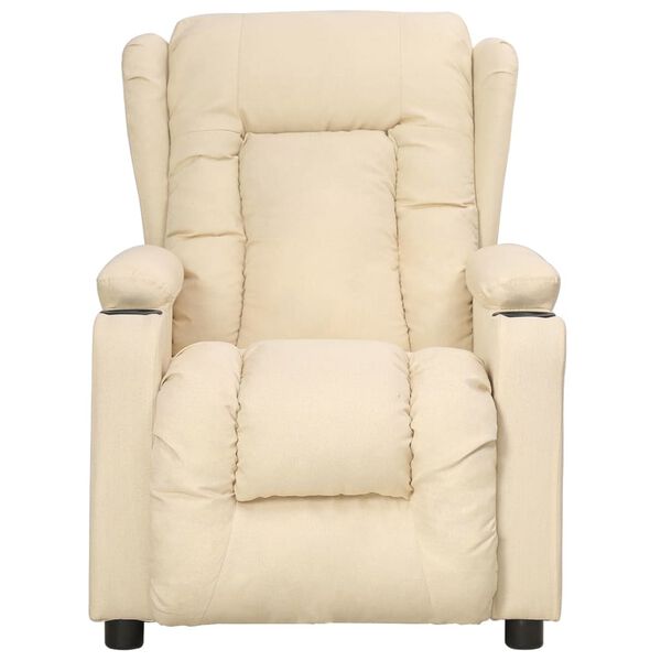 vidaXL Fauteuil inclinable Cr&egrave;me Tissu