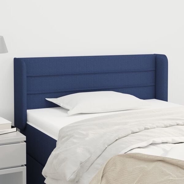 vidaXL T&ecirc;te de lit avec oreilles Bleu 103x16x78/88 cm Tissu