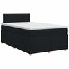 vidaXL Lit boxspring avec matelas Noir 120 x 190 cm Tissu